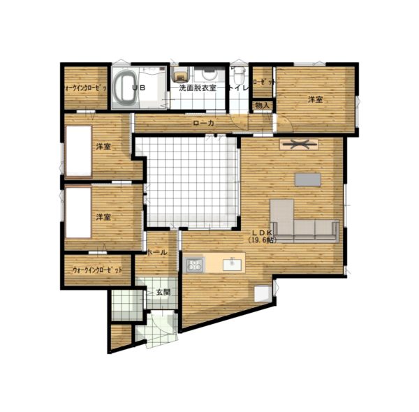 平屋の内観を決める際のポイント クラッチの注文住宅の間取り